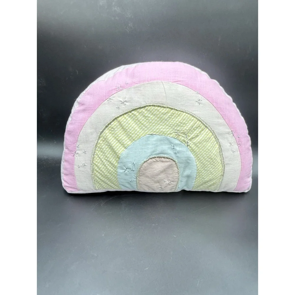 Pottery Barn Kids RETRO RAINBOW Shaped Decorative Throw Pillow 16